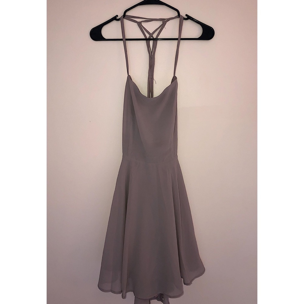 Purple Crossback Skater Dress